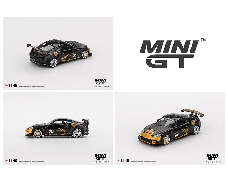 Toyota GR86 LB★Nation - Black / Gold - Mini GT - 1:64 - MGT01149 Passion Diecast