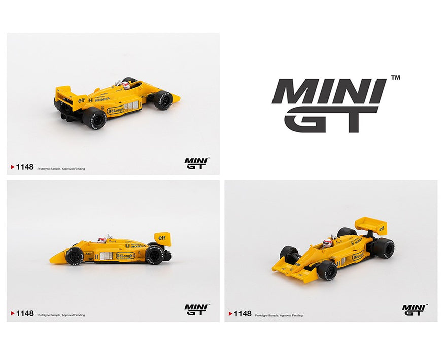 Lotus 99T No.11 Satoru Nakajima 1987 Monaco Grand Prix - Yellow - Mini GT - 1:64 - MGT01148 Passion Diecast