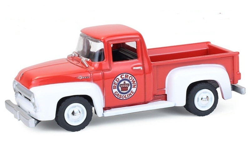 Red Crown Gasoline - 1954 Ford F-100 Pickup Truck - Blue Collar Collection Series 14 - 1/64 Greenlight - 35300 A