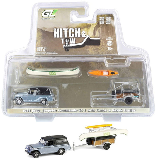 1968 Jeep Jeepster Commando SC-1 Trailer Canoe Rack Canoe and Kayak - Hitch & Tow Series 32 - 1/64 GL - 32320 B
