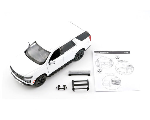 2025 Chevrolet Tahoe Police Pursuit Vehicle - Plain White - Motormax 1/24 - 76816-WH Passion Diecast