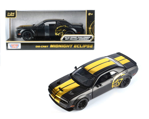 2018 Dodge Challenger SRT Hellcat Widebody - Matte Black with Gold - Motormax 1/24 - 79201 Passion Diecast