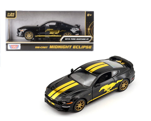 2018 Ford Mustang GT - Matte Black with Gold - Motormax 1/24 - 79204 Passion Diecast
