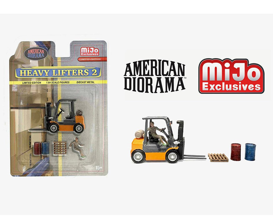 Heavy Lifters Forklift Set II - 5 Piece metal set - American Diorama - 1/64 - AD-2434 Passion Diecast
