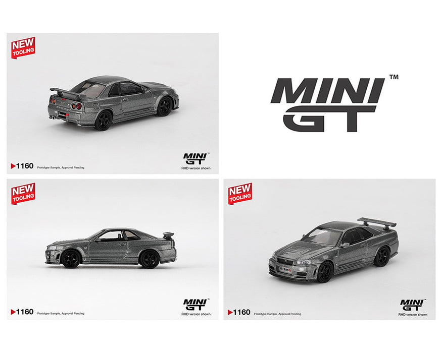 Nissan Skyline GT-R Dark Metal Gray (NISMO BNR34 CRS Version) - Mini GT - 1:64 - MGT01160 Passion Diecast