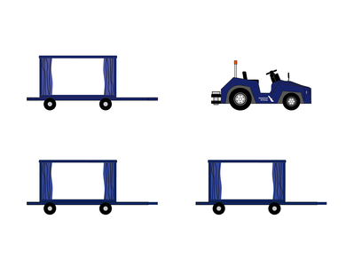 Cargo Cart Set (American Airlines) / Fantasy Wings / 1:200 / FWDP-CG-2026