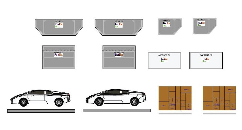 Cargo Container Set (FedEx) / Fantasy Wings / 1:400 /  UNLD-CG-4015