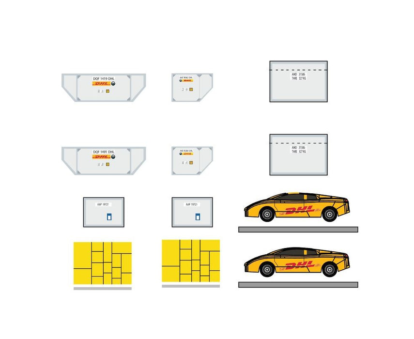 Cargo Container Set (DHL) / Fantasy Wings / 1:400 /  UNLD-CG-4065