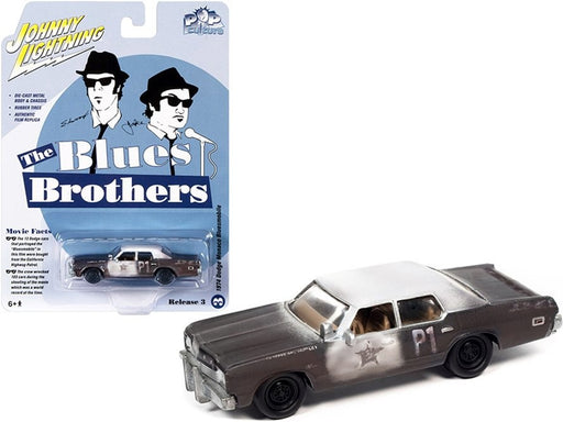 Blues Brothers - Chicago Police 1975 Dodge Monaco in White and Blue - Johnny Lightning 1/64 - JLSP215 - Passion Diecast
