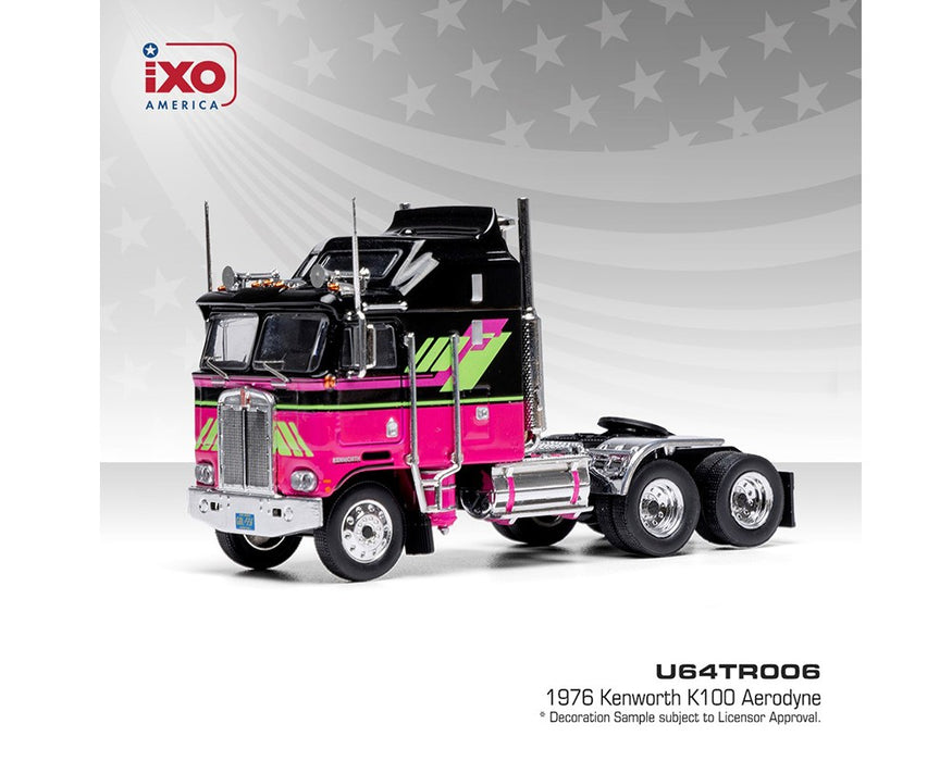 1976 Kenworth K100 Aerodyne - Black and Pink - IXO Models - 1:64 - U64TR006 Passion Diecast