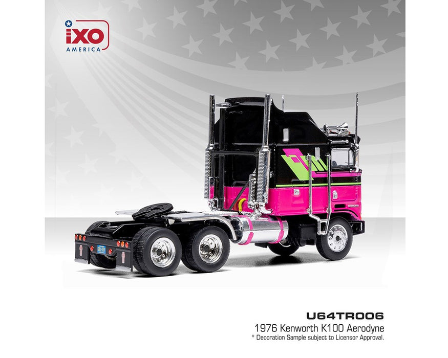 1976 Kenworth K100 Aerodyne - Black and Pink - IXO Models - 1:64 - U64TR006 Passion Diecast
