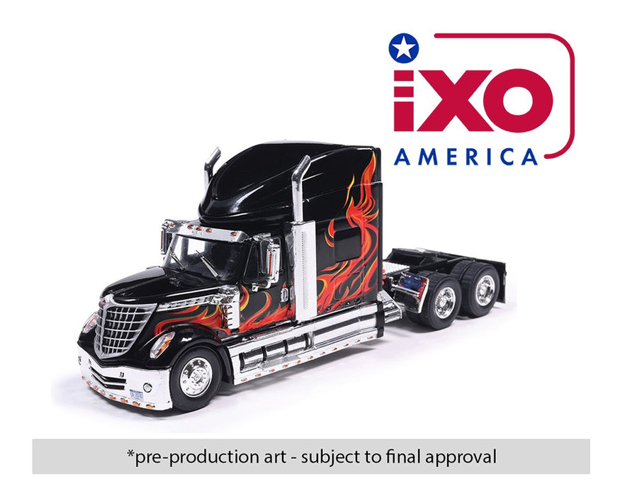 2010 International Lonestar - Black with flames - IXO Models - 1:64 - U64TR008 Passion Diecast