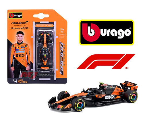 F1 2025 McLaren MCL39 No.4 Lando Norris - Bburago 1/64 - 18-58001LN - Passion Diecast 