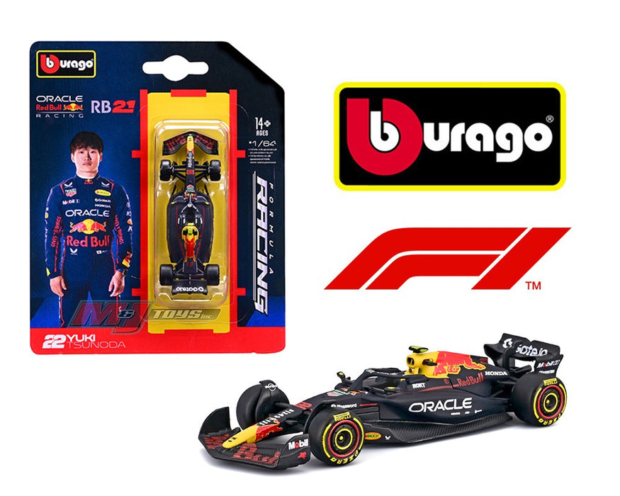 F1 2025 Oracle Red Bull Racing RB21 No.22 Yuki Tsunoda - Bburago 1/64 - 18-58003YT - Passion Diecast 