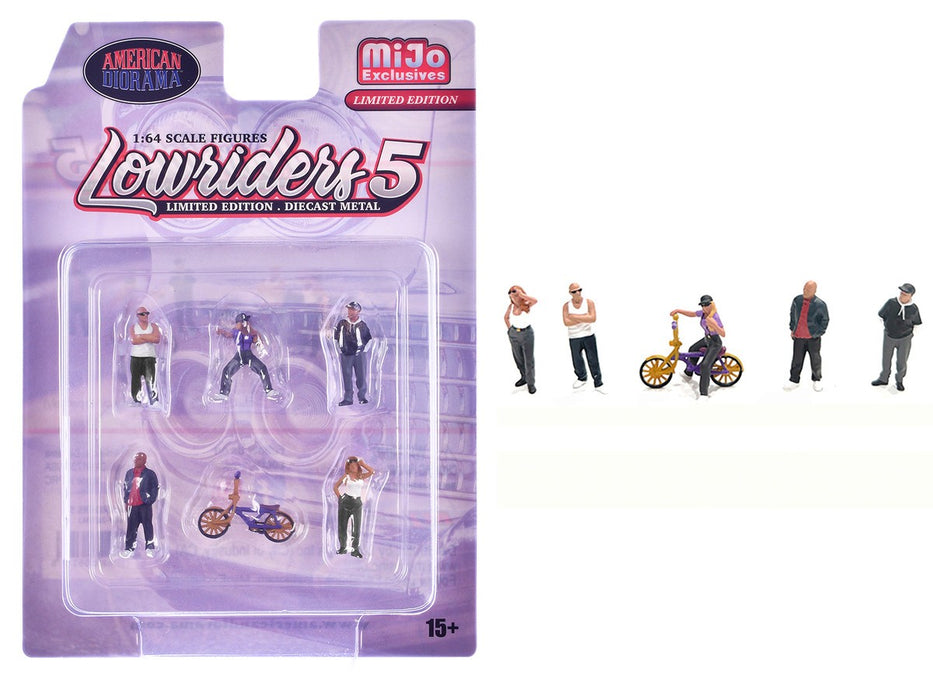 Figures Lowriders 5 - 6 Piece metal set - American Diorama - 1/64 - AD-2427MJ Passion Diecast