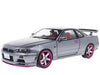 1999 Nissan Skyline GT-R R34 - Silver with Purple Metallic Accents -  Solido  1/18 - S1804310 -  Passion Diecast 