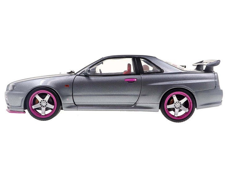 1999 Nissan Skyline GT-R R34 - Silver with Purple Metallic Accents -  Solido  1/18 - S1804310 -  Passion Diecast 