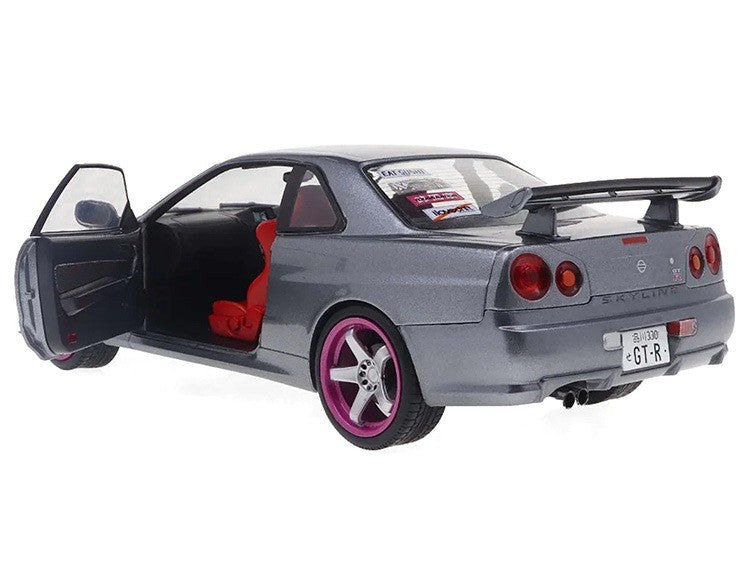 1999 Nissan Skyline GT-R R34 - Silver with Purple Metallic Accents -  Solido  1/18 - S1804310 -  Passion Diecast 
