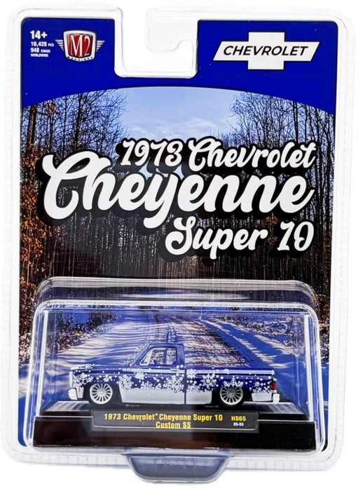 CHASE CAR 1973 Chevrolet Cheyenne Super 10 Custom SS SS454 Holiday Edition - Hobby Exclusive - M2 Machine - 1:64 - 31500-HS65GR