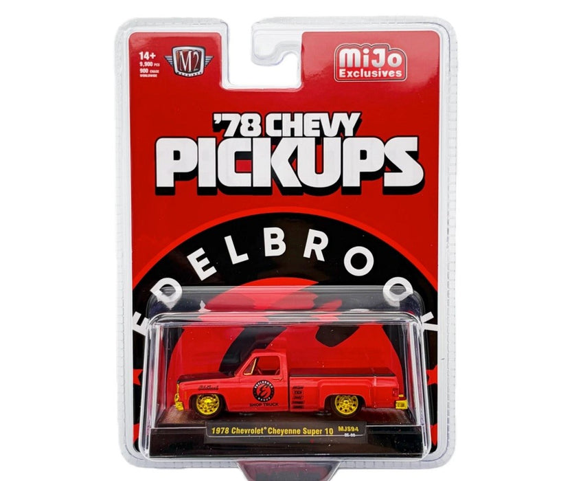CHASE CAR 1978 Chevrolet Cheyenne Super 30 Custom EDELBROCK - Red - MiJo Exclusives - M2 Machine - 1:64 - 31500-MJS94GR
