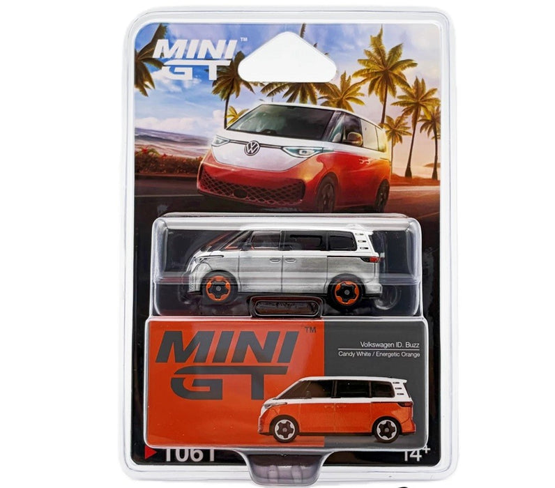 CHASE CAR Volkswagen ID.Buzz Candy White / Energetic Orange - Mini GT - 1:64 - MGT01061GR
