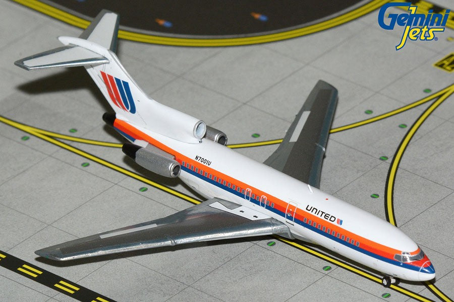 United  Boeing  727-100 Saul Bass livery  polished belly / N7001U - Gemini Jets  1/400 - GJUAL2349
