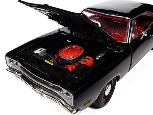 1969 Dodge Coronet Super Bee (MCACN) Black with Red Interior - Auto World - 1/18 - AMM1347 - Passion Diecast 