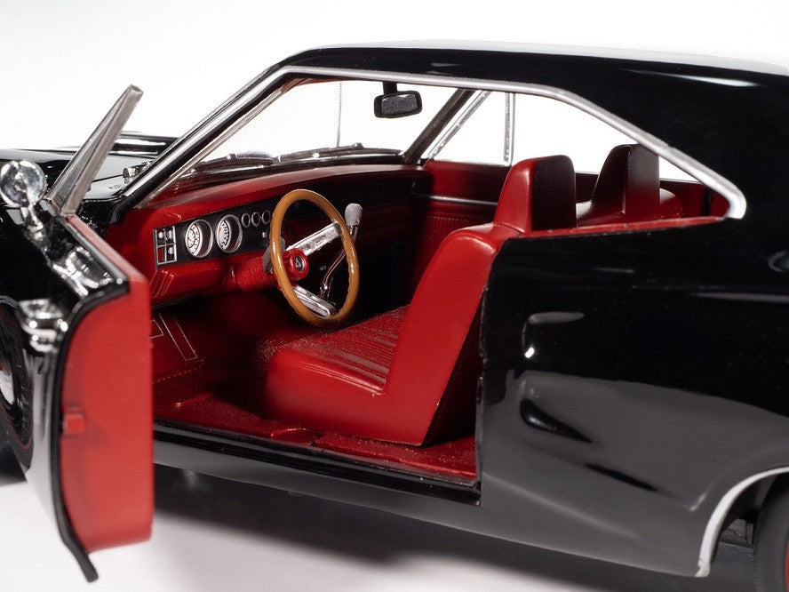 1969 Dodge Coronet Super Bee (MCACN) Black with Red Interior - Auto World - 1/18 - AMM1347 - Passion Diecast 