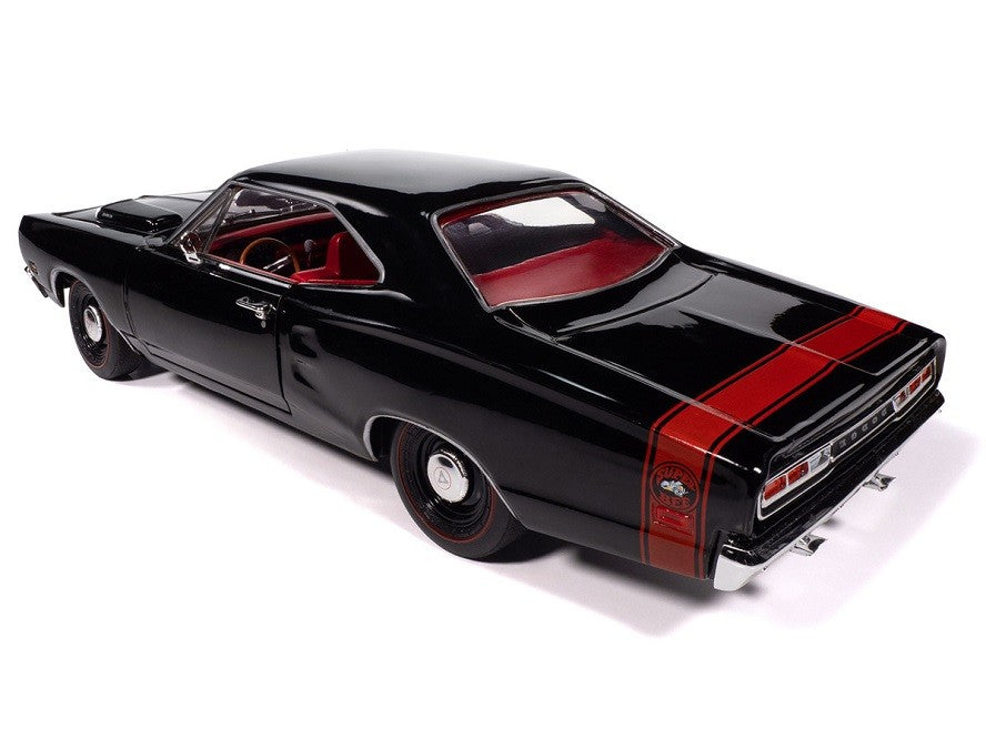1969 Dodge Coronet Super Bee (MCACN) Black with Red Interior - Auto World - 1/18 - AMM1347 - Passion Diecast 