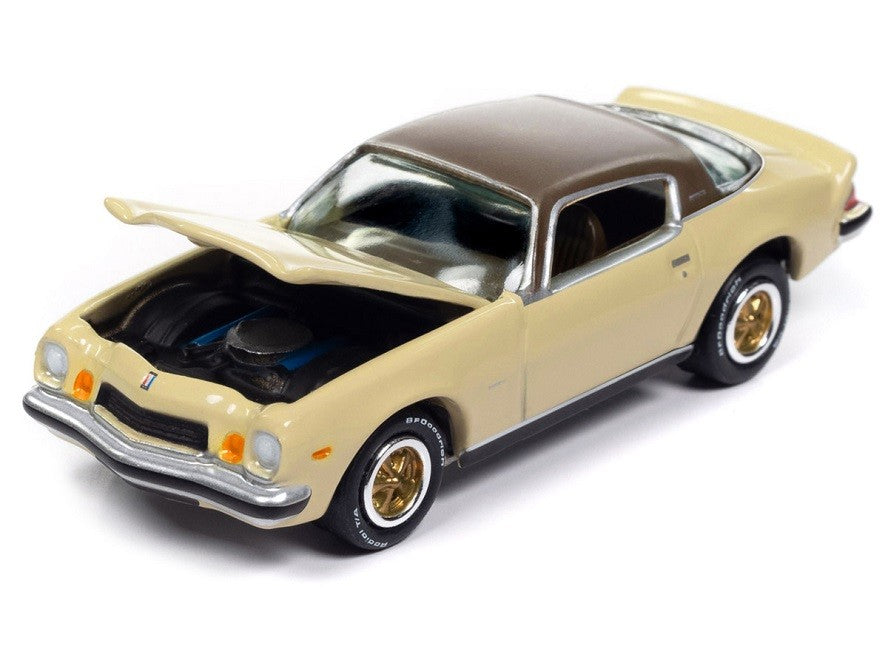 1975 Chevrolet Camaro in Cream Beige with Brown Roof - Johnny Lightning 1/64 - JLCG033 B C Passion Diecast