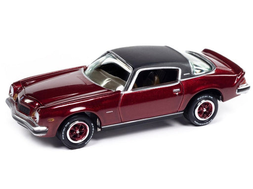 1975 Chevrolet Camaro in Dark Red Poly with Flat Black Roof - Johnny Lightning 1/64 - JLCG033 A C Passion Diecast