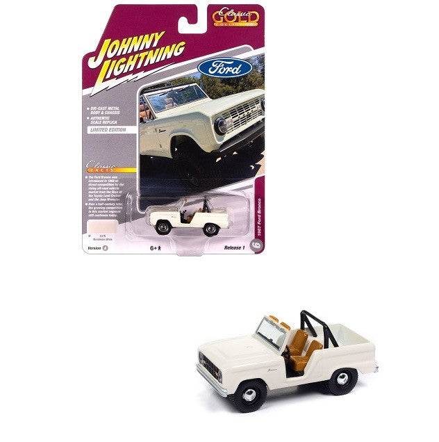 1967 Ford Bronco in Wimbledon White - Johnny Lightning 1/64 - JLCG033 A E Passion Diecast