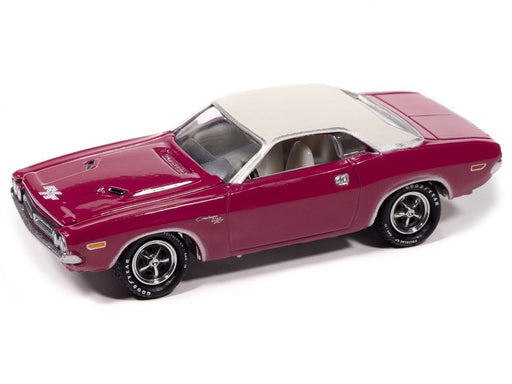 1971 Dodge Challenger R/T in Panther Pink with White Top - Johnny Lightning 1/64 - JLCG033 B F