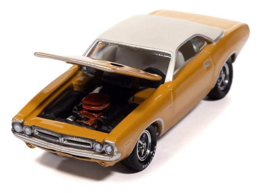 1971 Dodge Challenger R/T in Panther Pink with White Top - Johnny Lightning 1/64 - JLCG033 B F Passion Diecast