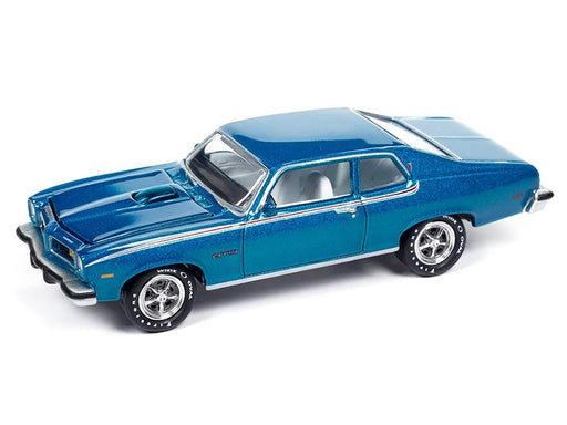 1974 Pontiac GTO in Regatta Blue Poly - Johnny Lightning 1/64 - JLMC034 B F Passion Diecast