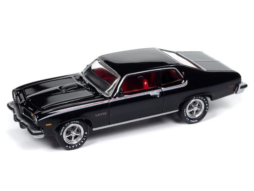 1974 Pontiac GTO in Gloss Black - Johnny Lightning 1/64 - JLMC034 A F Passion Diecast