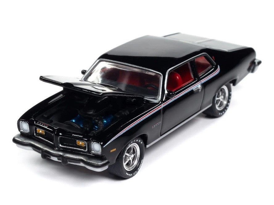 1974 Pontiac GTO in Gloss Black - Johnny Lightning 1/64 - JLMC034 A F Passion Diecast