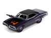 1970 Dodge Coronet Super Bee Plum Crazy Metallic Black Top and White Stripes - Johnny Lightning 1/64 - JLMC034 B E