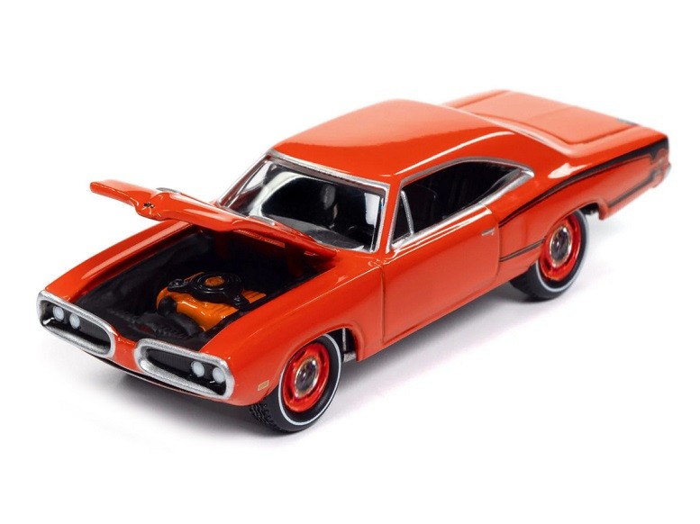 1970 Dodge Coronet Super Bee Hemi Orange with Black Stripes - Johnny Lightning 1/64 - JLMC034 A E