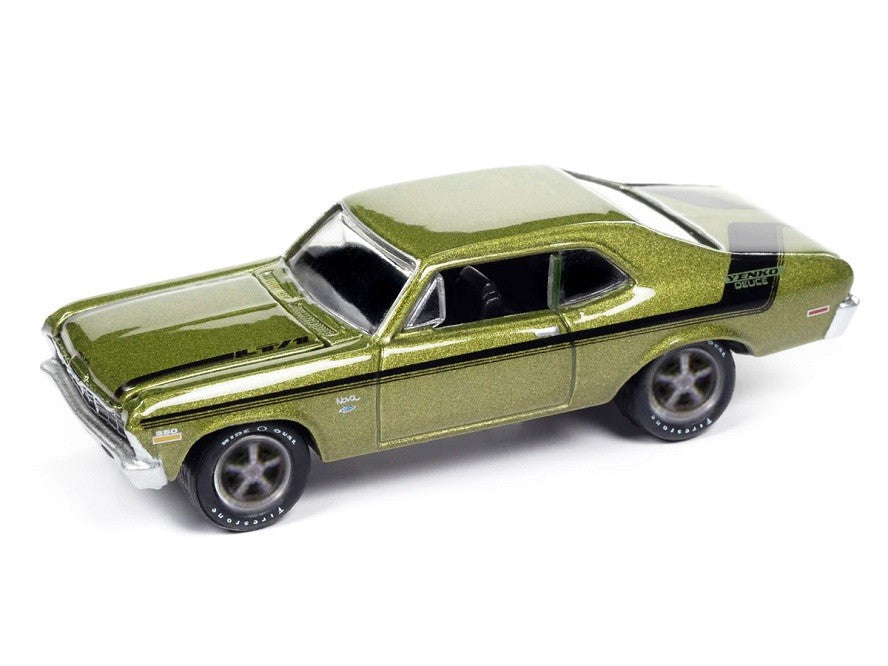 1970 Yenko Deuce Chevrolet Nova in Citrus Green Poly - Johnny Lightning 1/64 - JLMC034 B C