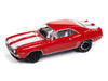 1969 Chevrolet Camaro Z28 in Red with White Stripes - Johnny Lightning 1/64 - JLMC034 B A