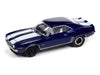 1969 Chevrolet Camaro Z28 in Metallic Blue with White Stripes - Johnny Lightning 1/64 - JLMC034 A A