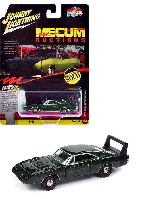 Mecum Auctions - 1969 Dodge Charger in Dark Green Poly - Johnny Lightning 1/64 - JLPC014 B Passion Diecast