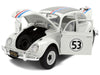 Volkswagen Beetle No.53 Herbie White with Stripes The Love Bug (1968) Movie with Extra Wheels - Jada - 1/24 - 37584