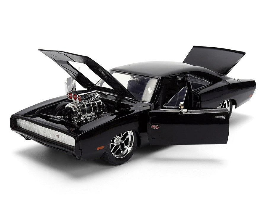 1970 Dodge Charger R/T Black "Furious 7" (2015) Movie "Fast & Furious" Series - Jada - 1/24 - 35423
