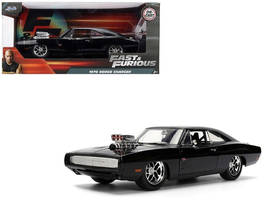 1970 Dodge Charger R/T Black "Furious 7" (2015) Movie "Fast & Furious" Series - Jada - 1/24 - 35423