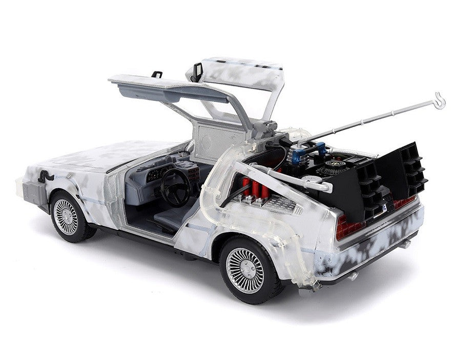 DeLorean Time Machine Brushed Frost Version Lights Back to the Future - Hollywood Rides Series - Jada - 1/24 - 36145