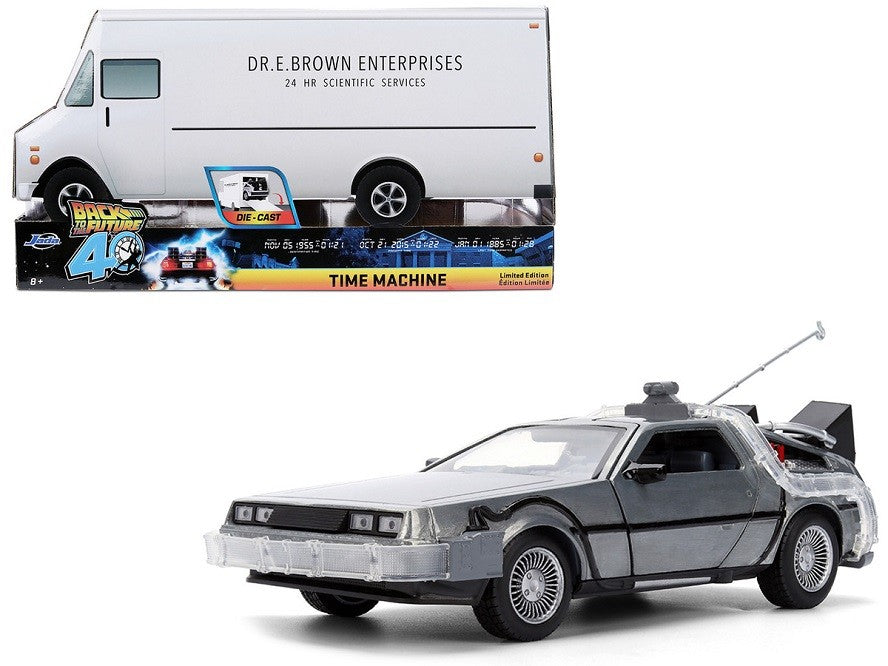 Back To The Future 40th Anniversary Time Machine with Truck Packaging - Hollywood Rides Series - Jada - 1/24 - 36849