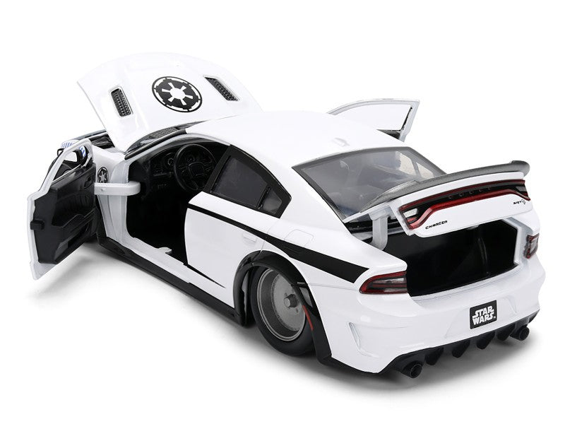 Star Wars Stormtrooper and 2021 Dodge Charger SRT Hellcat - White - Hollywood Rides - Jada - 1/24 - 36478