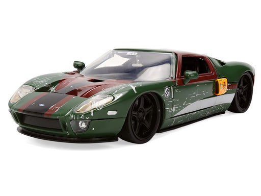 2005 Ford GT Green (Weathered) with Graphics and Boba Fett Star Wars - Hollywood Rides - Jada - 1/24 - 36909